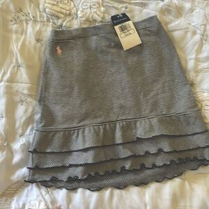 NWT White and Navy striped Ralph Lauren Pleated Skirt toddler 4